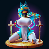 MEI091 - NSFW  female character design, Nyanlathotep Furry Catgirl  - Officer Rhu, 3d STL print files