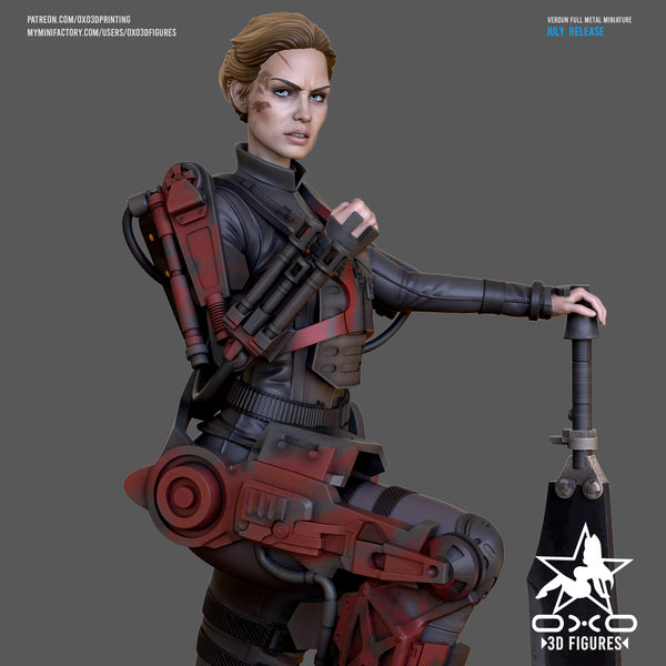 TU100 - Female Character design，Verdun Edge Of Tomorrow，3d STL resin print download files