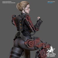 TU100 - Female Character design，Verdun Edge Of Tomorrow，3d STL resin print download files