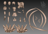 TU059 - Female Character design，Koseki Bijou，3d STL resin print download files