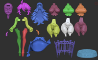 MEI111 - NSFW Anime character design, Hex Maniac Ultra Thicc Pokemon Trainer, 3d Print stl files