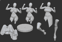 MN096 - Sexy Waifu female character design, The ghost costume, 3d stl instant download files
