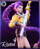 TU009 - Movie character design, Rumi From Kpop , 3d stl print resin download file