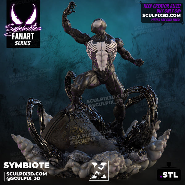 NW028 - Comic character design, SPIDERMAN-SYMBIOTE, 3d STL printed files