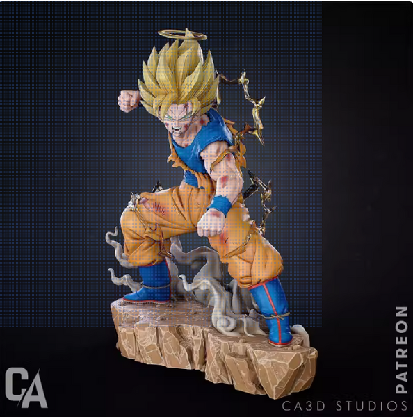 R034 - 3D STL model design download print  files, Anime character design, Dragon Balls The Goku