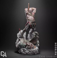 R033 - 3D STL model design download print  files, Games character design, The God of Wars Kratos