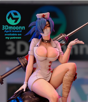N038 - Female Character design, The Valentine Skullgirls , 3D Stl model design instant download link