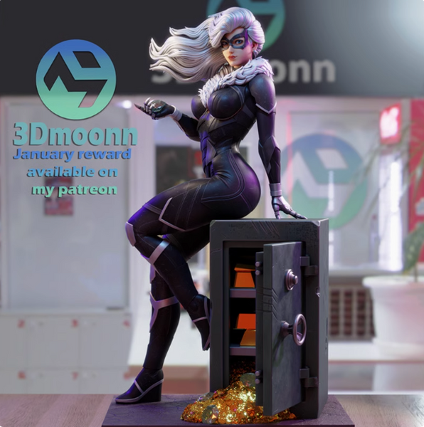R804 - Comic character design, DCs character design, the black kitty, 3d stl model download files
