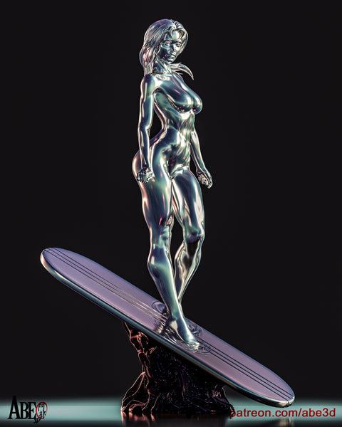 TU010 - Female Character design,Shalla-Bal Silver Surfer，3d STL resin print download files