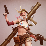 TU129 - Female Character design, Tank Girl，3d STL resin print download files