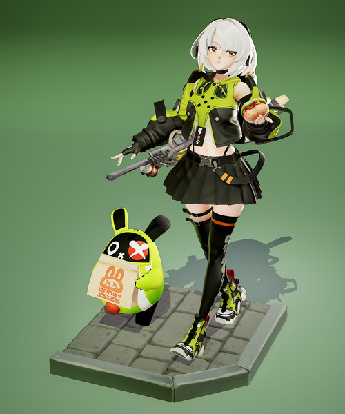 TU104 - Female Character design，Anby Demara from the game Zenless Zone Zero，3d STL resin print download files