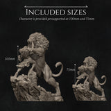 MAN191 - Legendary Character design, Heracles and Nemean Lion ，3d STL resin print download files