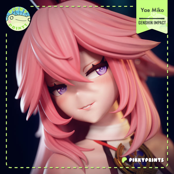 TU062 - Games character design, 💬 Yae Miko (Hase) - Genshin Impact, 3d stl print download files