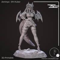 TU084 - Female Character design，Zentreya - EN Vtuber，3d STL resin print download files