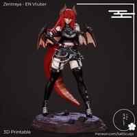 TU084 - Female Character design，Zentreya - EN Vtuber，3d STL resin print download files
