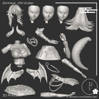 TU084 - Female Character design，Zentreya - EN Vtuber，3d STL resin print download files