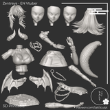 TU084 - Female Character design，Zentreya - EN Vtuber，3d STL resin print download files