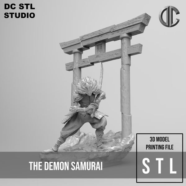 B137 - Legend Samurai Skeleton design statue, STL 3D model design print instant download file