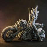 B049 - Legendary character design, Cyber metal biker chick, Sexy biker character design, STL 3D model design print