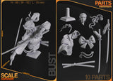 TU013 - Character design, Samurai cat girl , 3d stl resin print files