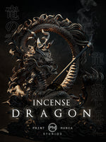 TU017 - Incense Holder design, Chinese dragon, 3d resin stl file download