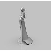 A425 - Waifu character design, hot girl with cheongsam design statue, STL 3D model design print download file