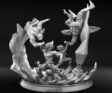 MANGA102 - Legendary Character design, Goku vs Freezer & Gohan vs Cell ，3d STL resin print download files