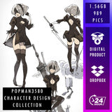 [ Virtual Goods ] DIART003 - Popman3580 Sketch Collection – Character Action & Pose Line Art Reference