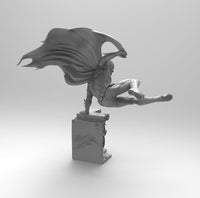 A319 - Comics character design, Bat guy jump over statue, STL 3D model design print download file
