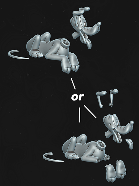 E674 - Cartoon character design, The Pluto Dog statue, STL 3D model design print download files
