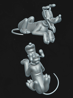 E674 - Cartoon character design, The Pluto Dog statue, STL 3D model design print download files