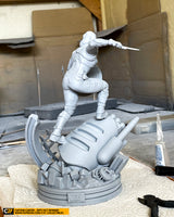 E787 - Comic character design, The Female cap statue, STL 3D model design print download files