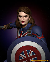 E787 - Comic character design, The Female cap statue, STL 3D model design print download files