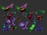 H010 - Female Character design, The SadmanDeath Character statue, 3D STL model design print download files