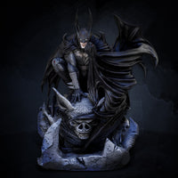 B104 - Comic Heroes , The Batman Standing on Skull Statue , STL 3D model design print