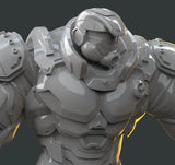 H058 - Legendary character design, The Power Armor Marine statue, STL 3D model design printable download files