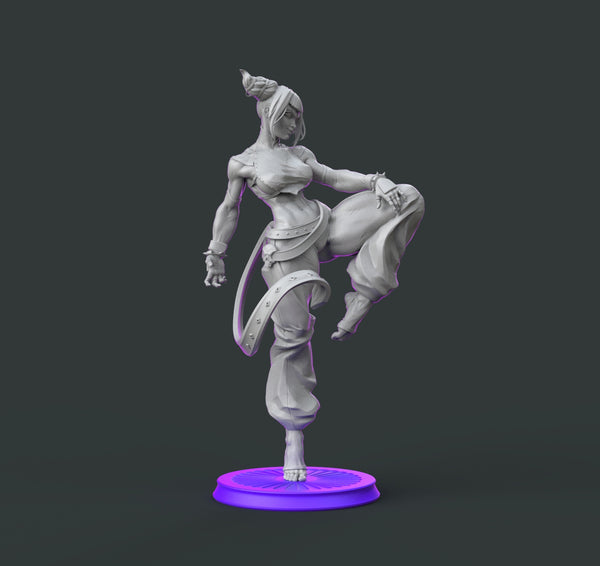 H060 - NSFW Games character design, The Female Character Juri Statue, STL 3D model design printable download files