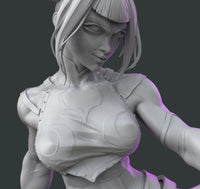 H060 - NSFW Games character design, The Female Character Juri Statue, STL 3D model design printable download files