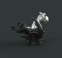 H068 - Comic character design, The Silver suffer guy with thanos gourment statue, STL 3D model design printable download