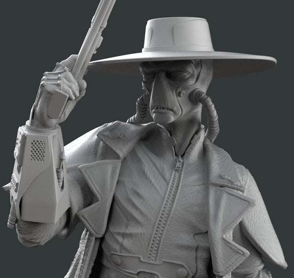 H073 - Movie character design, The SW Cade Bane character statue, STL 3D model design printable download files