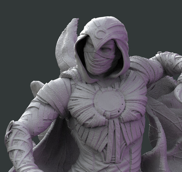 H078 - Comic character design, The Marwell Studio Moonknights statue, STL 3D model Digital printable download files