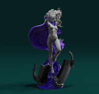 H138 - Comic Character design, The Green Polaris female statue, STL 3D model design printable download files