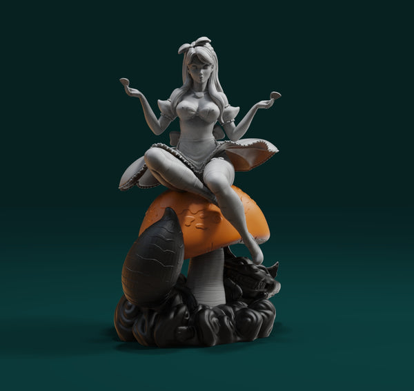 B167 - Cartoon character design, The Alice Wonderland statue, STL 3D model digital printable download files