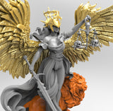 E608 - Legendary character design, The Justice sexy girl with lion, STL 3D model design print download files