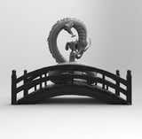 E614 - Anime character design, The Haku with dragon on bridge, STL 3D model design print downlaod files