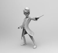 E677 - Movie character design, The HP maigc boy with glasses, STL 3D model design print download files