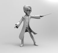 E677 - Movie character design, The HP maigc boy with glasses, STL 3D model design print download files