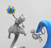 E701 - Anime character design ,The Pikimon mew miao character statue, STL 3D model design print download files