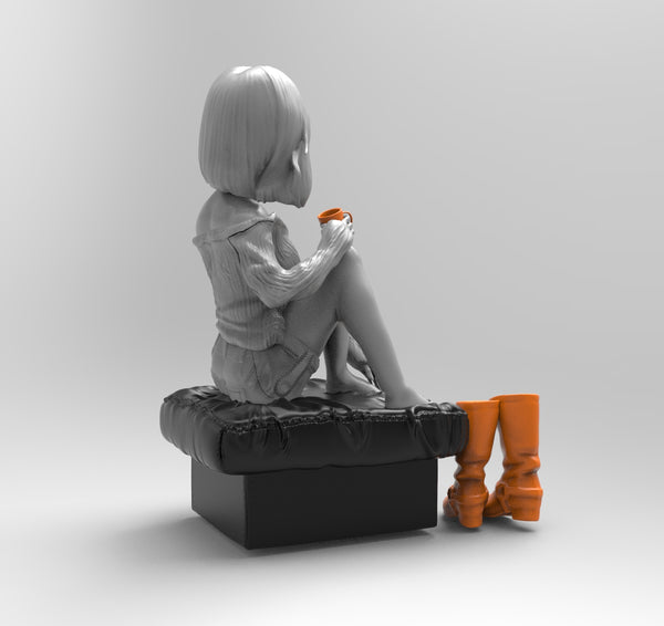 A798 - Comic character design, The Sexy A18 statue, STL 3D model design print download files