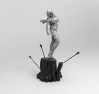 A801 - Female character design, The Sexy archer statue, STL 3D model design print download files